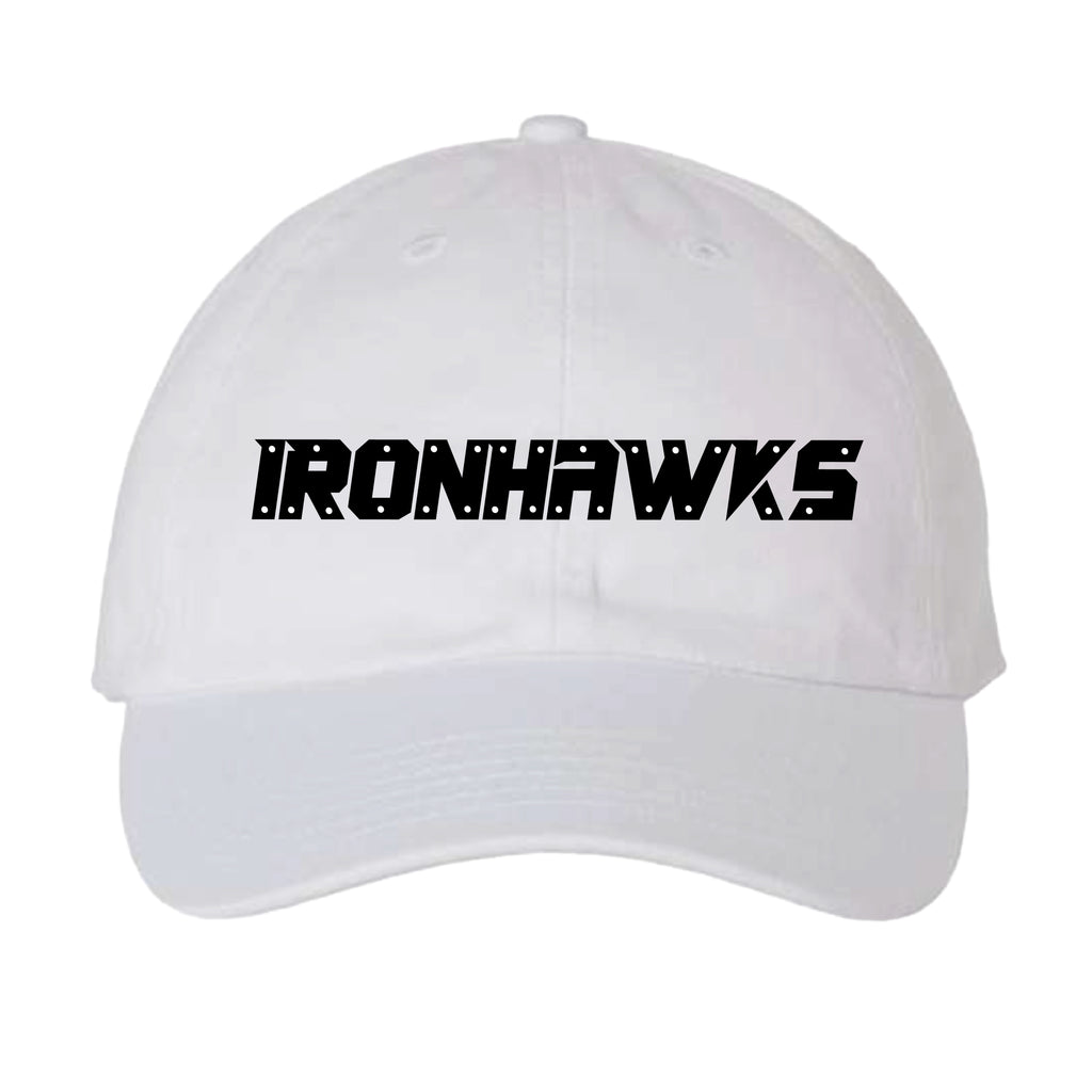 IRONHAWKS Wordmark Dad Cap - White