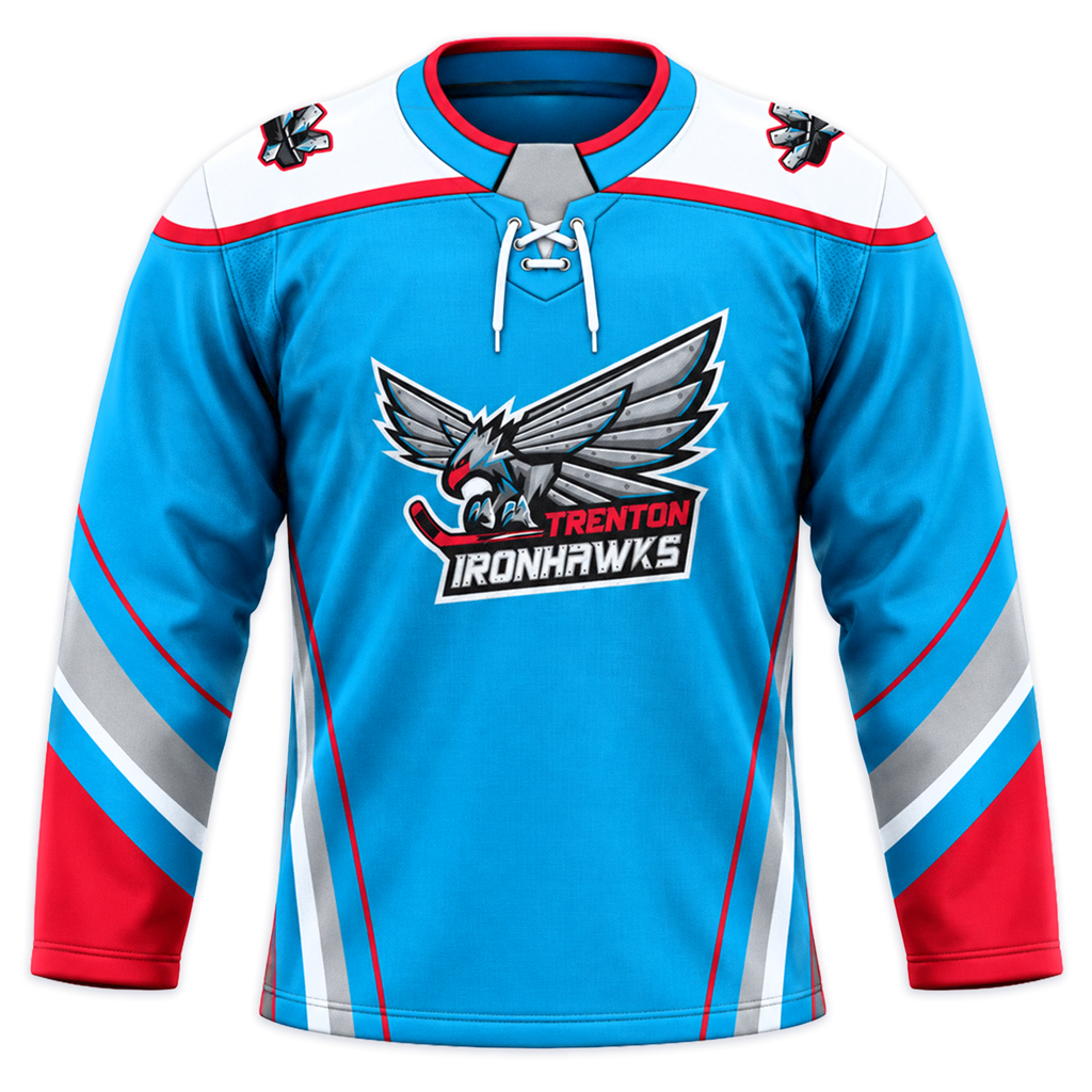 Trenton Ironhawks Official Blue Replica Jersey
